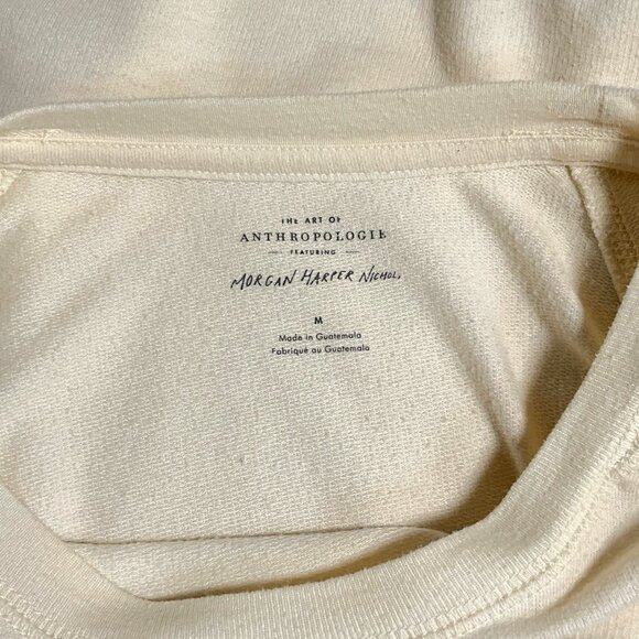 Anthropologie Morgan Harper Nichols Run Free Top Cropped Graphic Size Medium M - Picture 5 of 7